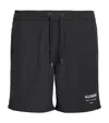 Allsaints Mens Jet Black Underground Logo-print Recycled-polyamide Swim Shorts Xl