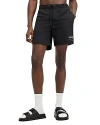 Allsaints Mens Jet Black Underground Logo-print Recycled-polyamide Swim Shorts Xl In Jet Black