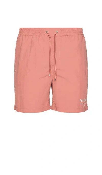 Allsaints Underground Swimshorts In Coral