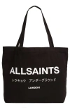Allsaints Underground Tote In Black/ Chalk