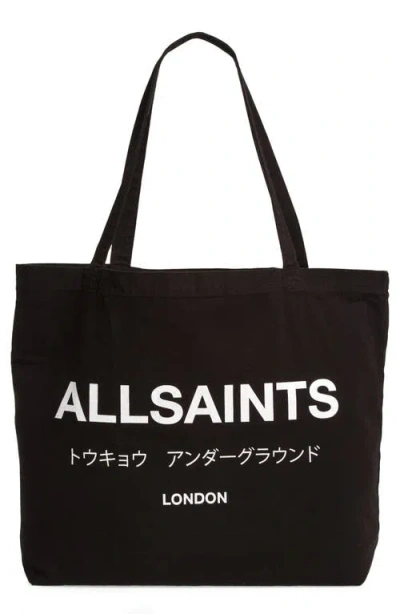 Allsaints Underground Tote In Black/ Chalk