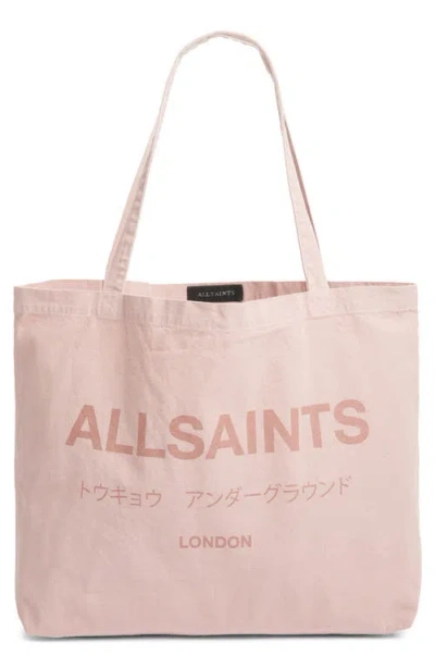 Allsaints Underground Tote In Bramble Pink