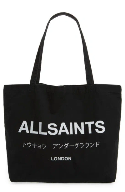 Allsaints Underground Tote In Nori Green/ Black