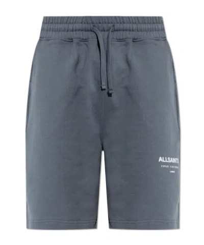 Allsaints Undrgrnd Logo Sweat Shorts In Gray
