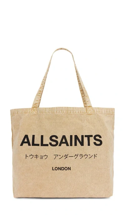 Allsaints Undrground Acid Tote In Pitt Brown