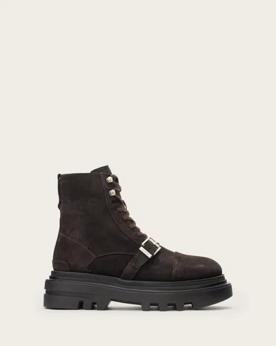 Allsaints Astrid Suede Boots In Black