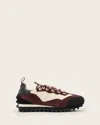Allsaints Nevis Suede Sneakers In Burgundy