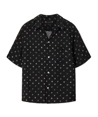 Allsaints Upton Short Sleeve Button-up Shirt In Black