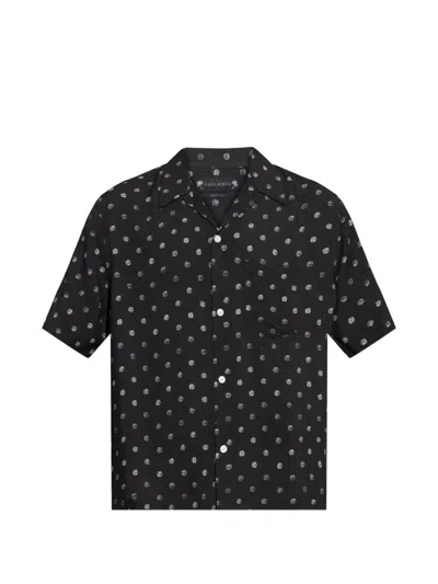 Allsaints Upton Short Sleeve Button-up Shirt In Black