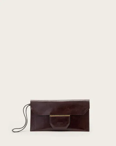 Allsaints Ursa Leather Coin Purse In Brown