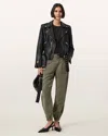 Allsaints Val Cargo Linen Blend Pants In Green