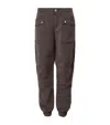 Allsaints Womens Dark Brown Val Patch-pocket Tapered-leg Woven Trousers In Brown