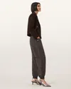 Allsaints Val Linen Blend Cargo Trousers In Black