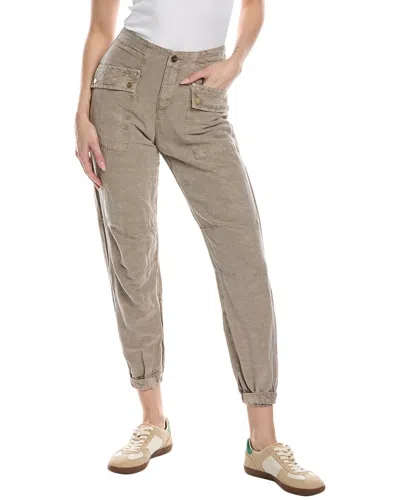 Allsaints Val Linen-blend Trouser In Brown