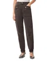 Allsaints Womens Dark Brown Val Patch-pocket Tapered-leg Woven Trousers In Brown