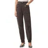 Allsaints Womens Dark Brown Val Patch-pocket Tapered-leg Woven Trousers In Brown