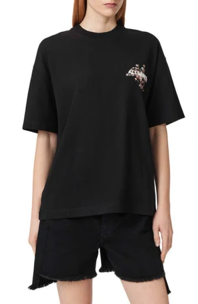 Allsaints Valen Etta Graphic T-shirt In Black
