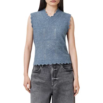 Allsaints Vanessa Pointelle Knit Sweater Vest