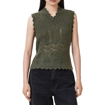 Allsaints Vanessa Pointelle Knit Sweater Vest
