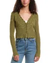 Allsaints Vanessa Wool & Alpaca-blend Cardigan In Green