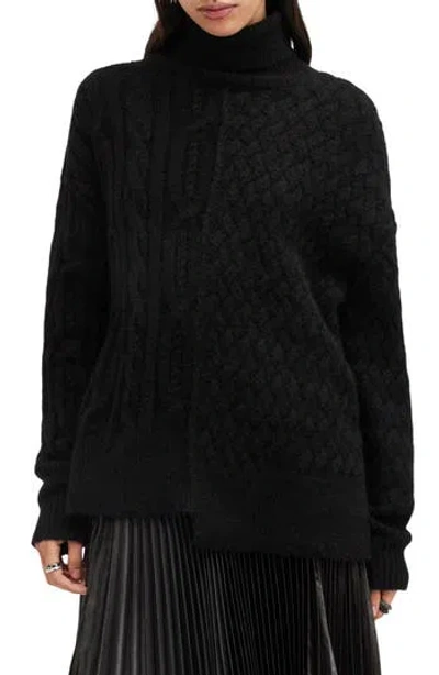 ALLSAINTS ALLSAINTS VARLA TURTLENECK CABLE ALPACA BLEND SWEATER