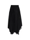 Allsaints Vashtie Mixed Lace Handkerchief Hem Skirt In Black