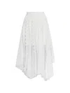 Allsaints Womens Optic White Vashtie Lace-panel Tulle Maxi Skirt In White