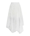 Allsaints Womens Optic White Vashtie Lace-panel Tulle Maxi Skirt In White