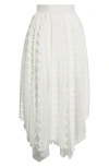 Allsaints Womens Optic White Vashtie Lace-panel Tulle Maxi Skirt In White