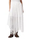 Allsaints Womens Optic White Vashtie Lace-panel Tulle Maxi Skirt In White