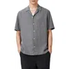 Allsaints Veda Short Sleeve Relaxed Fit Shirt In Pillar Grey
