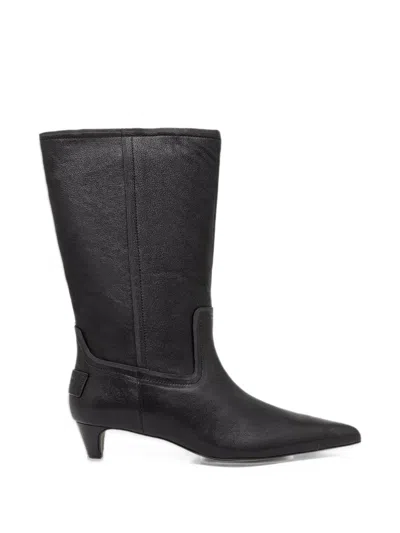 Allsaints Veda Pointed-toe Kitten-heel Boots In Black