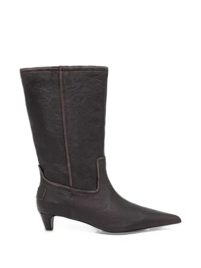 Allsaints Veda Pointed-toe Leather Boots In Multi