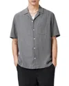 Allsaints Veda Short Sleeve Relaxed Fit Shirt In Pillar Grey