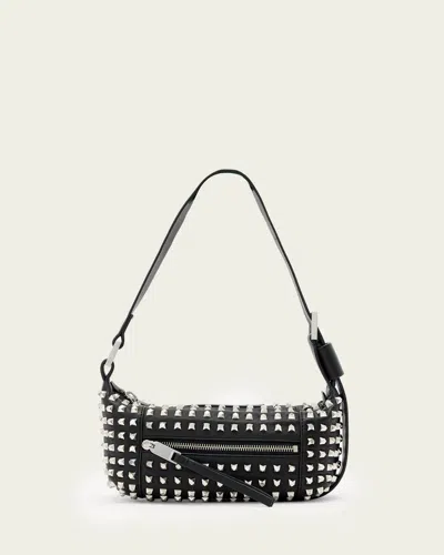Allsaints Vega Embellished Mini Shoulder Bag In Black