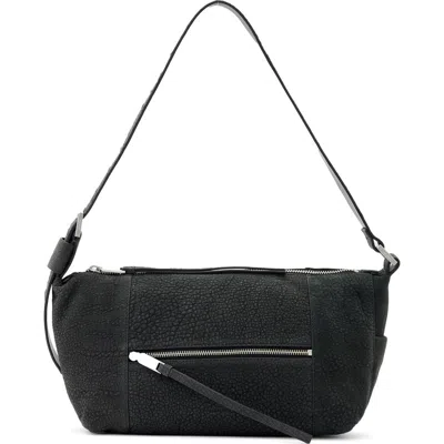 Allsaints Vega Leather Mini Shoulder Bag In Black