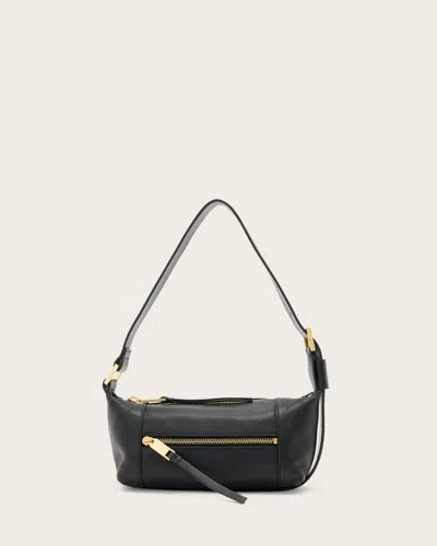 Allsaints Vega Leather Mini Bag In Black