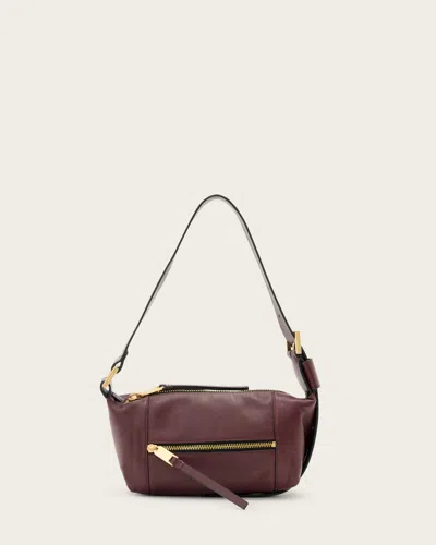 Allsaints Vega Leather Mini Bag In Red