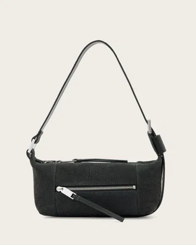 Allsaints Vega Leather Mini Shoulder Bag In Black