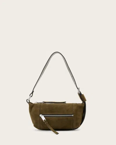 Allsaints Vega Suede Mini Bag In Green