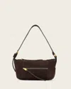 Allsaints Vega Suede Shoulder Bag In Brown
