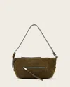 Allsaints Vega Suede Shoulder Bag In Green