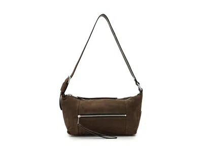 Allsaints Vega Mini Suede Shoulder Bag In Brown