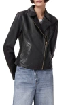 Allsaints Vela Leather Biker Jacket In Black
