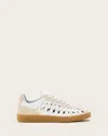 Allsaints Velma Low Top Round Toe Woven Leather Sneakers In Chalk White