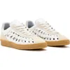 Allsaints Velma Low Top Round Toe Woven Leather Sneakers In Chalk White