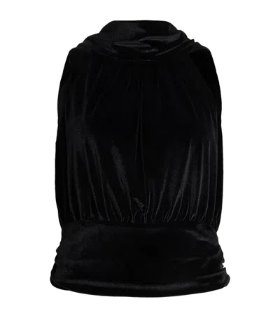 Allsaints Velvet Bellatrix Top In Black