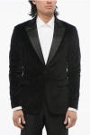 Allsaints Velvet Blazer With Satin Peak Lapel