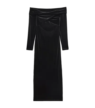 ALLSAINTS VELVET DELTA MIDI DRESS