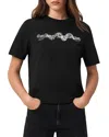 Allsaints Womens Black Lisa Vena Graphic-print Short-sleeve Cotton T-shirt In Black
